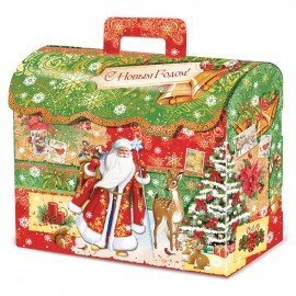 Подарок новогодний "СУНДУК СПЕШУ НА ПРАЗДНИК", НАБОР конфет 1000г, картонная коробка, МОСУПАК