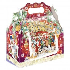 Подарок новогодний "ЛАРЕЦ БОРДОВЫЙ", НАБОР конфет 1000 г, картонная коробка, МОСУПАК