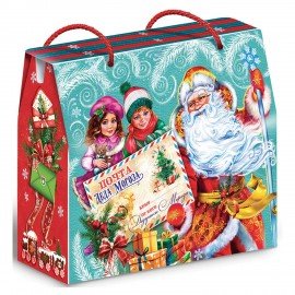 Подарок новогодний "ЗИМА ПОЛНА ЧУДЕС", НАБОР конфет 1000 г, картонная коробка, МОСУПАК