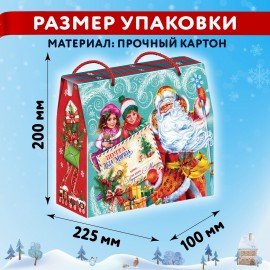 Подарок новогодний "ЗИМА ПОЛНА ЧУДЕС", НАБОР конфет 1000 г, картонная коробка, МОСУПАК