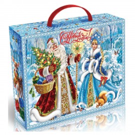 Подарок новогодний "УЗОРЫ ЗИМНИЕ", НАБОР конфет 1000 г, картонная коробка, МОСУПАК