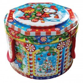 Подарок новогодний "КАРУСЕЛЬ", 600 г, НАБОР конфет, жестяная упаковка с ручкой, МОСУПАК