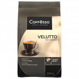 Кофе в зернах COFFESSO "VELUTTO" арабика 100%, 1 кг, ш/к 09153, 102489