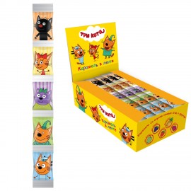 Карамель леденцовая 5+ "Три Кота" с ягодно-фруктовыми вкусами, лента 5 шт по 3,6 г, PT-1-7