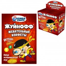 Жевательные конфеты ЖУЙНОФФ с секретным вкусом внутри, 15г, БОМБАСВИТС, 624601