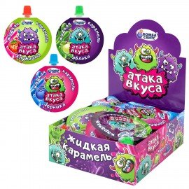 Конфета-гель АТАКА ВКУСА кислая, 20г, ассорти вкусов, БОМБАСВИТС, 624606