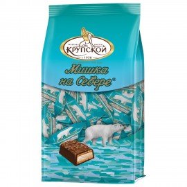 Конфеты глазированные ФАБРИКА ИМ. КРУПСКОЙ "Мишка на севере" с тертым миндалем 200 г, 30573