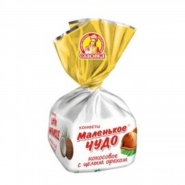 Конфеты СЛАВЯНКА "Маленькое чудо" с кокосовым вкусом и цельным орехом 1000 г, 12205