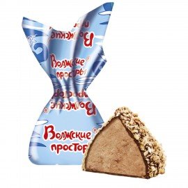 Конфеты СЛАВЯНКА "Волжские просторы" в вафельной крошке, с начинкой пралине, 1000 г, 40187