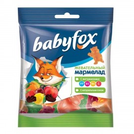 Мармелад жевательный в форме бегемотиков 70 г, BABYFOX, ВМ367