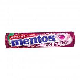 Жевательная резинка MENTOS (Ментос) Pure Fresh "Ролл Вишня", 15,5 г
