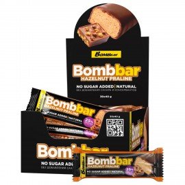 Батончик BOMBBAR "Фундучное пралине" без сахара 40 г, шоу-бокс, ББР100