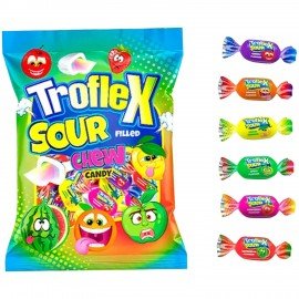 Конфеты жевательные с жидким центром TROFLEX SOUR "Ball" Кислый микс 1000 г, ТУРЦИЯ, УТ-00002638