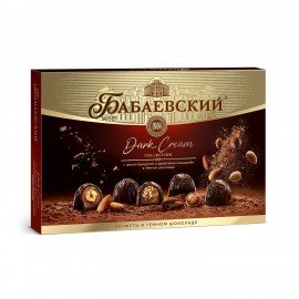 Набор конфет БАБАЕВСКИЙ "Dark Cream Collection" с фундуком и дробленым миндалем, 200 г., ББ12694