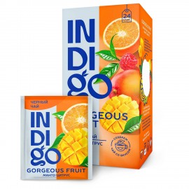 Чай INDIGO "Манго-цитрус" черный, 24 пакетика в конвертах по 1,7 г, HERB0082