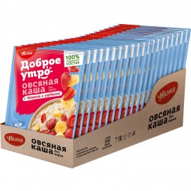 Каша овсяная УВЕЛКА с бананом и клубникой в шоубоксе, 20 шт по 40 г, ш/к 48438, 680