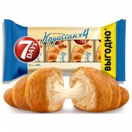 Круассан 7DAYS с кремом ваниль 3+1 (65 г х 4 шт), ш/к 28738, 69919