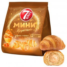 Круассаны мини 7DAYS крем ваниль-тоффи 265 г, ш/к 46050, Y3643