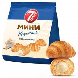 Круассаны мини 7DAYS крем с ванилью 265 г, ш/к 04074, V2842