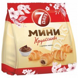 Круассаны мини 7DAYS крем с какао 265 г, ш/к 04043, V2841