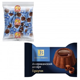 Десерт СЛАВЯНКА "Janets Bakery" с шоколадной начинкой Брауни 500 г, ш/к 37257, R6763
