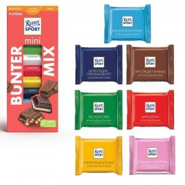 Шоколад порционный 1 плитка RITTER SPORT, ассорти, 16,67 г, ЯРКАЯ КОЛЛЕКЦИЯ