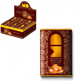 Шоколад молочный МОНЕТНЫЙ ДВОР "Миндаль и карамель", 12 г