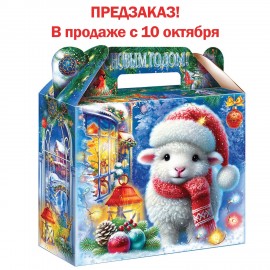 Подарок новогодний "ПУШИСТИК", НАБОР конфет 500г, картонная коробка, МОСУПАК, 13069/Х26018