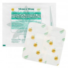 Послеоперационная пластырь-повязка LEIKO 10х10 см, на нетканой основе, со впитывающей прокладкой, 113965