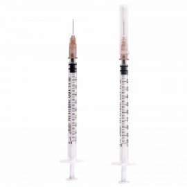 Шприц инсулиновый SFM, 1 мл, КОМПЛЕКТ 100 шт., в коробке, U-100 игла 0,45х12 мм - 26G, 534208