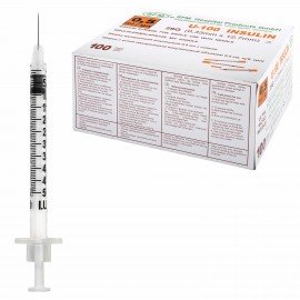Шприц инсулиновый SFM, 0,5 мл, КОМПЛЕКТ 10 шт., пакет, U-100 игла несъемная 0,33х12,7 мм - 29G, 534252