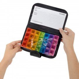 ТАБЛЕТНИЦА / Контейнер-органайзер для лекарств и витаминов, 7 дней/4 приема в чехле на кнопке, DASWERK, 630842