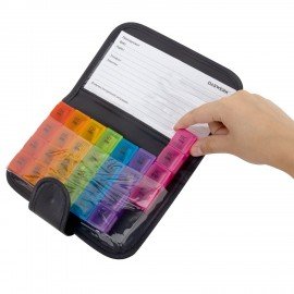 ТАБЛЕТНИЦА / Контейнер-органайзер для лекарств и витаминов, 7 дней/4 приема в чехле на кнопке, DASWERK, 630842