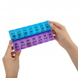 ТАБЛЕТНИЦА / Контейнер для лекарств и витаминов "7 дней/2 приема" БОЛЬШОЙ ОБЪЕМ, DASWERK, 630844