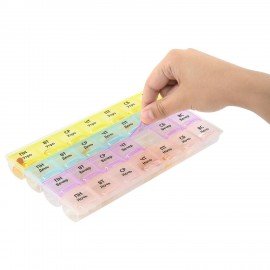 ТАБЛЕТНИЦА / Контейнер для лекарств и витаминов "7 дней/4 приема", ПРОЗРАЧНЫЙ, DASWERK, 630845