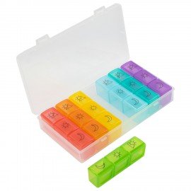 ТАБЛЕТНИЦА / Контейнер-органайзер для лекарств и витаминов, 7 дней/3 приема BOX, DASWERK, 630848