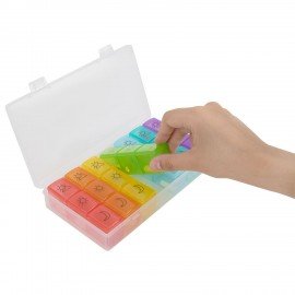 ТАБЛЕТНИЦА / Контейнер-органайзер для лекарств и витаминов, 7 дней/3 приема BOX, DASWERK, 630848