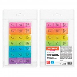 ТАБЛЕТНИЦА / Контейнер-органайзер для лекарств и витаминов, 7 дней/3 приема BOX, DASWERK, 630848