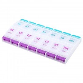 ТАБЛЕТНИЦА/Контейнер-органайзер для лекарств и витаминов "7 дней/2 приема MAXI", DASWERK, 631025