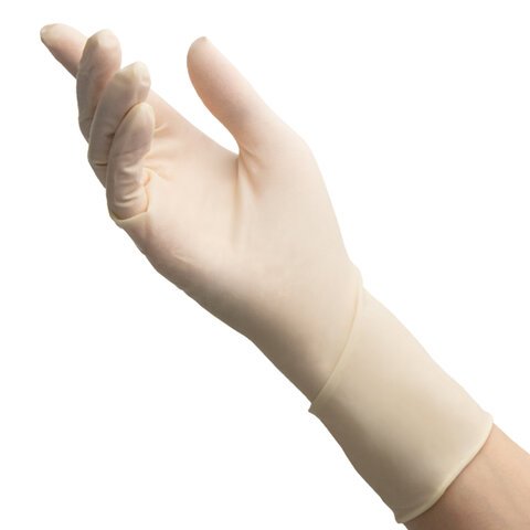 Перчатки латексные стерильные хирургические КОМПЛЕКТ 50 пар (100 шт.), неопудренные, М размер (7), BENOVY, BS3WH7884