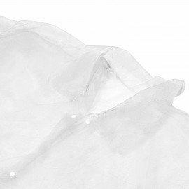 Халат одноразовый белый на кнопках КОМПЛЕКТ 10 шт., XL, 52-54 размер, 110 см, рукав на резинке, 30 г/м2, ОПТИТРЕЙД