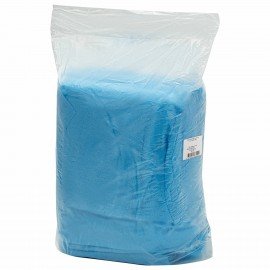 Халат одноразовый голубой на липучках КОМПЛЕКТ 10 шт., XXXL, 60-62 размер, 110 см, рукав на резинке, 30 г/м2, ОПТИТРЕЙД