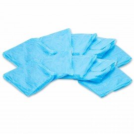 Халат одноразовый голубой на липучках КОМПЛЕКТ 10 шт., XXXL, 60-62 размер, 110 см, рукав на резинке, 30 г/м2, ОПТИТРЕЙД