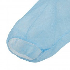 Халат одноразовый голубой на кнопках КОМПЛЕКТ 10 шт., XXL, 56-58 размер, 110 см, рукав на резинке, 20 г/м2, СНАБЛАЙН