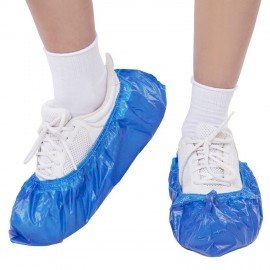 Бахилы КОМПЛЕКТ 100 штук (50 пар), ОЧЕНЬ ПРОЧНЫЕ, двойная резинка, 40х14, 52 мкм, 6 г, ELEGREEN, 2-8/18/2р-С-С