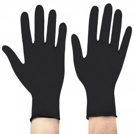 Перчатки нитриловые смотровые SFM Supersoft N136, 100 пар (200 шт.), размер L (большой), черные