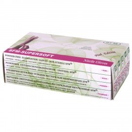 Перчатки нитриловые смотровые SFM Supersoft PINK, 100 пар (200 шт.), размер M (средний), розовые