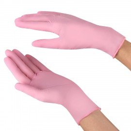 Перчатки нитриловые смотровые SFM Supersoft PINK, 100 пар (200 шт.), размер L (большой), розовые