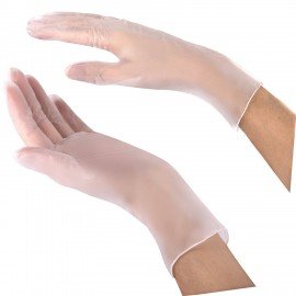 Перчатки виниловые смотровые 50 пар (100 шт.), размер M (средний), прозрачные, SFM