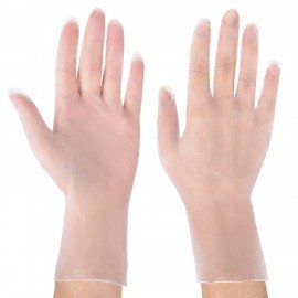 Перчатки виниловые смотровые 50 пар (100 шт.), размер M (средний), прозрачные, SFM